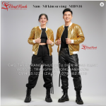 Cho Thuê trang phục nhảy hiện đại Nam - Nữ kim sa vàng - NHDN16