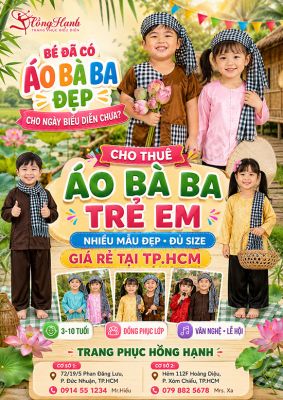 Cho Thuê Áo Bà Ba Trẻ Em Nhiều Mẫu Đẹp Giá Rẻ Tại TPHCM