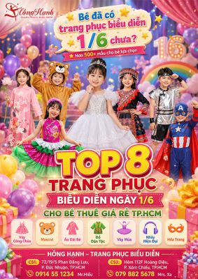 Top 8 Trang Phục Biểu Diễn Ngày 1/6 Cho Bé Thuê Giá Rẻ TP.HCM