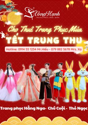 Cho thuê đồ Hằng Nga, Chú Cuội, Thỏ Ngọc Rẻ Đẹp biểu diễn Tết Trung Thu